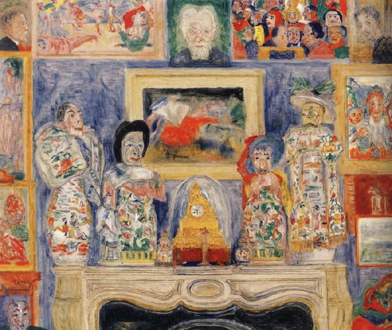 James Ensor Interior with Three Portraits Germany oil painting art